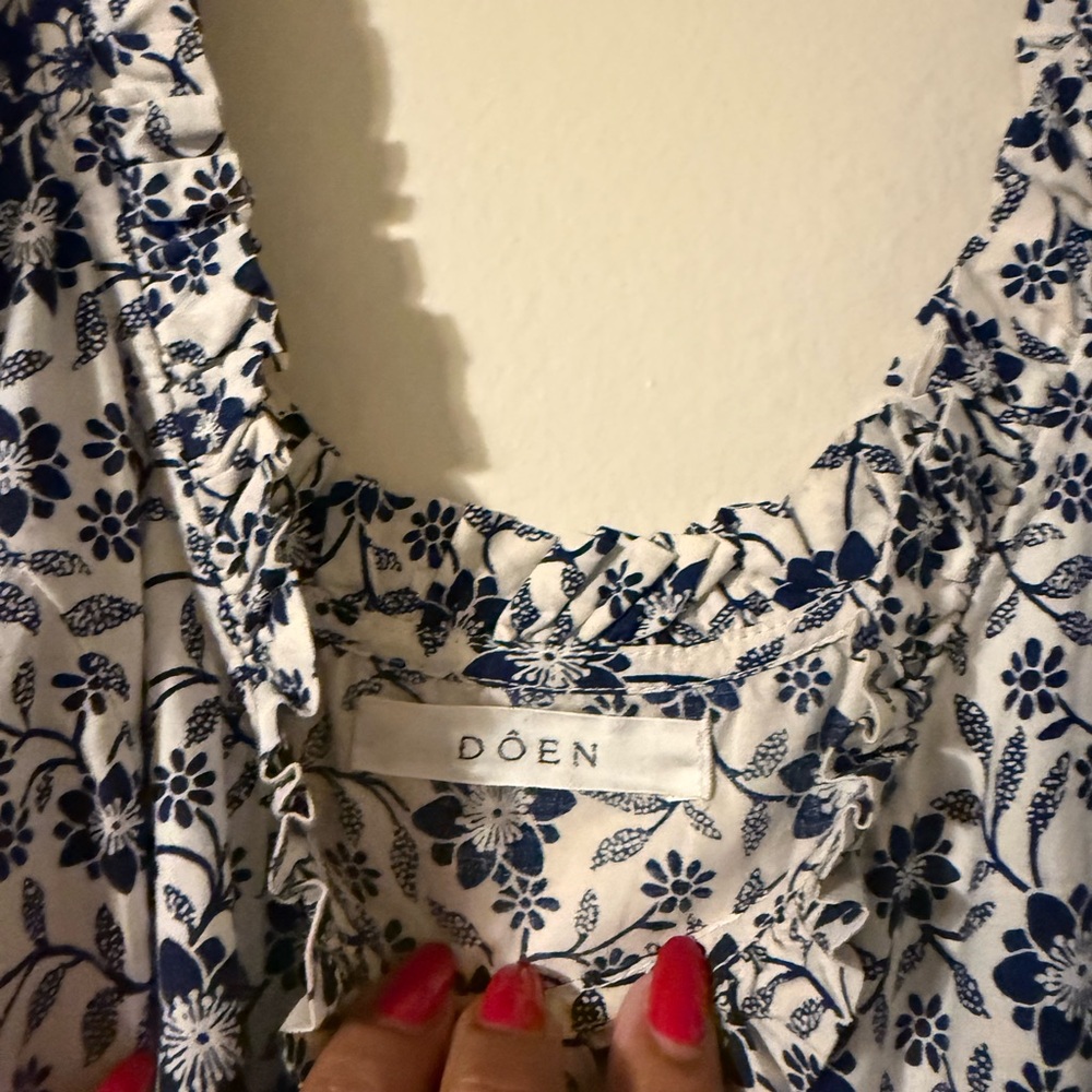 DOEN SIMONETTA DRESS SIZE MEDIUM ORGANIC COTTON Cottagecore Meadow Maxi - Picture 14 of 15
